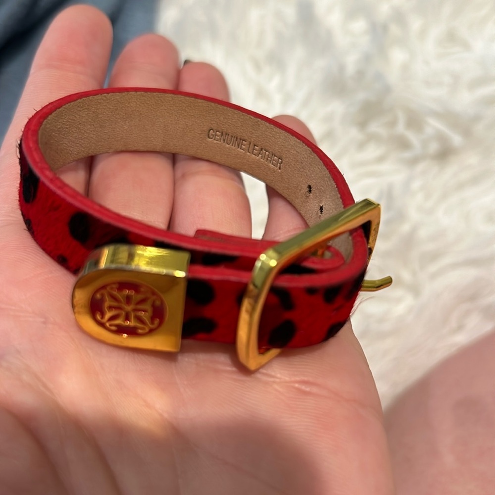 Rustic Cuff Red Leopard Kacy Double Wrap